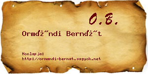 Ormándi Bernát névjegykártya